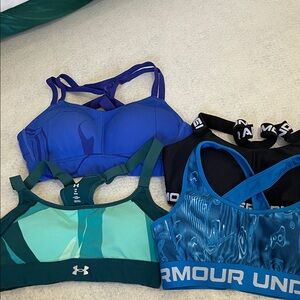 Under Armour Sports Bras - Bold Blue, Sleek Black, Aqua Teal